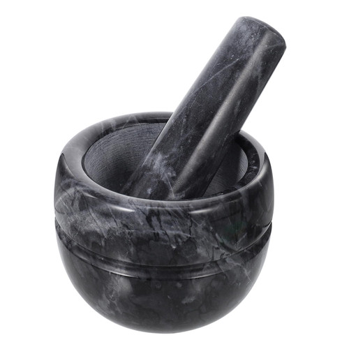 SWOOMEY 1pc Garlic Masher Meat Masher Tool Garlic Grinding Bowl Crusher Bowl Mortar Bowl Manual Garlic Mortar Pestle Grinder Medicine Bowl Mini Mortar Pestle Hand Tool Metal Marble Frosted