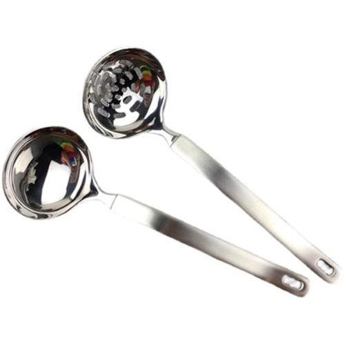 Strainer Scoops Soup Ladle Spoon Set Household Thickened Stainless Steel Hotpot Spoon Kitchen Soup Ladle Leakage Spoon Set