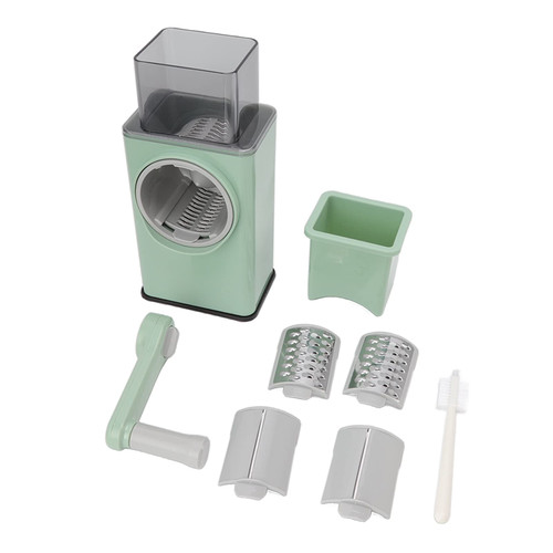 Rotary Cheese Grater,Manual Rotary Cheese Grater Shredder,Manual Shredder Slicing Cutter Hand Rotating Vegetable Grater Roller Vegetable Cutter with 4 Blades, rotary cheese grater potato slicer c