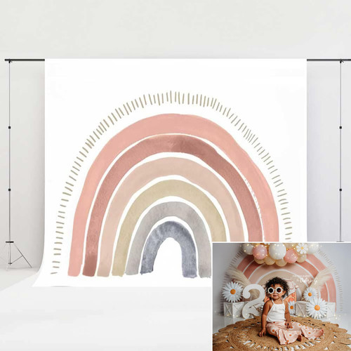 Kate 7x5ft/2.2x1.5m Boho Rainbow Backdrop Fabric Digital Printed Background Photography Studio Props