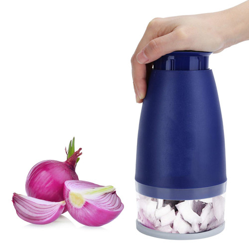 Food Chopper,Onion Chopper Hand Chopper for Vegetables, Easy to Clean Manual Hand Vegetable Chopper Dicer, Dishwasher Safe Slap Onion Chopper for Veggies Onions Garlic Nuts Salads(Blue)