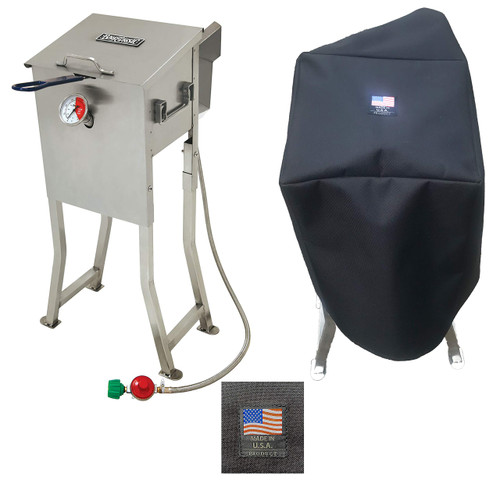 Enterprises 700-725 PVC Coated Polyester Cover Full Custom Protection Made for 2.5 Gallon Deep Fryer Protection from The Elements Made in The USA Compatible with Bayou Classic Deep Fryer Enterprises 700-725 PVC Coated Polyester Cover Full Custom Protection Made for 2.5 Gallon Deep Fryer Protection from The Elements Made in The USA Compatible with Bayou Classic Deep Fryer