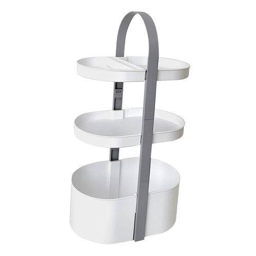 Cabilock Double-layer Storage Rack Cosmetics Display Shelf Dresser Storage Holder Makeup Organizer Bathroom Organizer Toiletry Storage Rack Bathroom Accessories Organizer Tray Rack Desk Abs