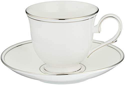 Lenox Federal Platinum Tea Cup and Saucer, White