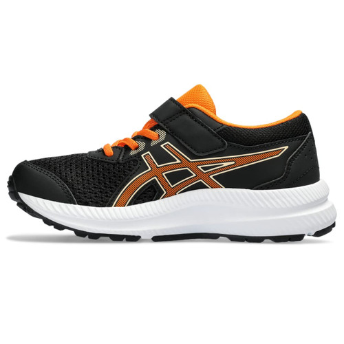 ASICS Kid's Contend 8 Pre-School Running Shoes, 1, Black/Bright Orange