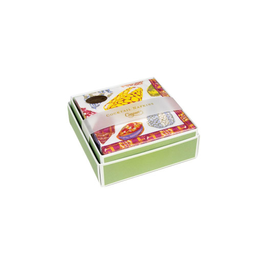 Caspari Coquillage Purple Boxed Cocktail Napkins - 40 Per Box-3 Units