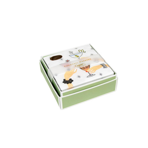 Caspari Aperitivo Boxed Cocktail Napkins - 40 Per Box-3 Units