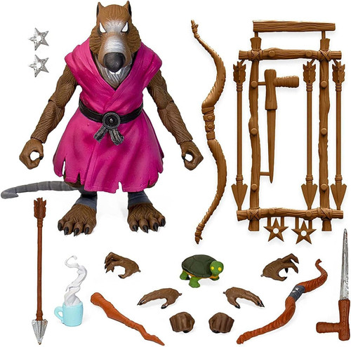 Super7 ULTIMATES! Teenage Mutant Ninja Turtles Splinter (Version 2) - 7" TMNT Action Figure with Accessories Classic Cartoon Collectibles and Retro Toys