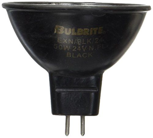Bulbrite 860683 50 W Dimmable MR16 Shape Bi-Pin Halogen Bulb ((GU5.3) Base, 5 Pack, Black