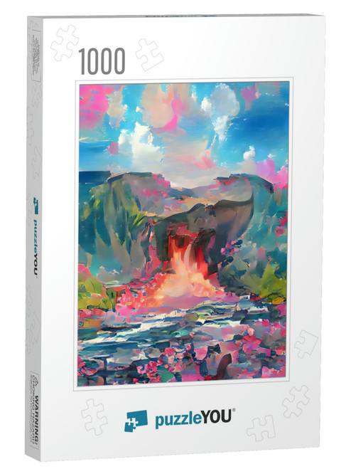 Hawaii Volcanoes National Park with Active Kilauea Volcan... Jigsaw Puzzle Jigsaw Puzzle with 1000 Pieces