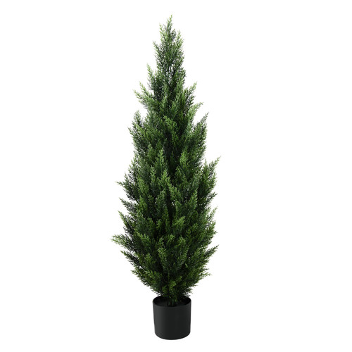SeelinnS Artificial Cedar Pine Tree Christmas Tree Artificial Topiary Cedar Trees Potted UV Rated Plant for Home Decor Indoors and Outdoors 4FT Fake Plants Tall Faux Plants Shrubs (1 Pack)