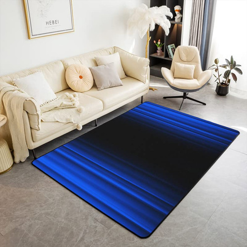 jejeloiu Abstract Area Rug 4'x5' Geometric Modern Abstract Art Living Room Rugs for Bedroom Home Decorative Blue Black Carpet Ultra Soft Non-Slip Indoor Floor Mat