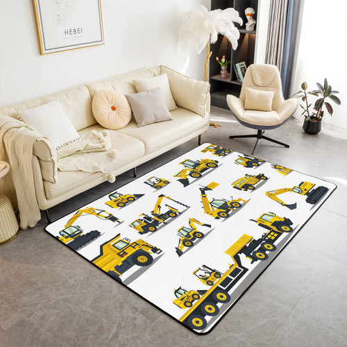 Excavator Decor Carpet Area Rug 3x5 Construction Vehicles Living Room Rugs for Decor Equipment Trucks Accent Rug Set Microfiber Non Slip Area Runner Rug Excavator Decor Carpet Area Rug 3x5 Construction Vehicles Living Room Rugs for Decor Equipment Trucks Accent Rug Set Microfiber Non Slip Area Runner Rug