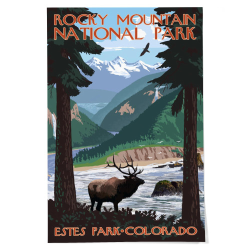 Lantern Press 24x36 Inch Giclee Art Print Wall Decor, Estes Park, Rocky Mountain National Park, Colorado, Elk Lantern Press 24x36 Inch Giclee Art Print Wall Decor, Estes Park, Rocky Mountain National Park, Colorado, Elk