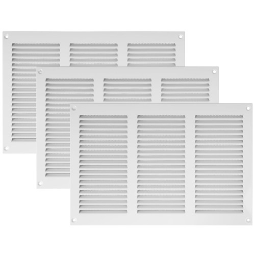 Vent Systems 12'' x 8'' Inch White Air Vent Cover Metal Air Return Grill with Built in Pest Guard Screen HVAC Vent Cover for Home Improvement Vent Duct Cover Pack of 3 Vent Systems 12'' x 8'' Inch White Air Vent Cover Metal Air Return Grill with Built in Pest Guard Screen HVAC Vent Cover for Home Improvement Vent Duct Cover Pack of 3