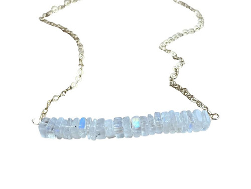 Rainbow Moonstone Necklace Gold Chain 16 Inch, Moonstone Necklaces For Women, Moonstone Necklace Handmade, Real Moonstone Necklace, June Birthstone Necklace For Women Gift For Women Unique