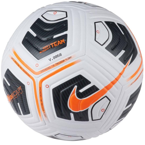 Nike Unisex's NK Academy - Team Recreational Soccer Ball, White/Black/(Total Orange), 3