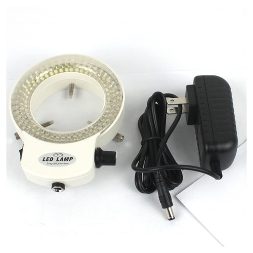 ZTBH Microscope Accessories Kit Industry Stereo Microscope Lens Adjustable 6500K 144 LED Ring Light Microscope Slides (Color : White)