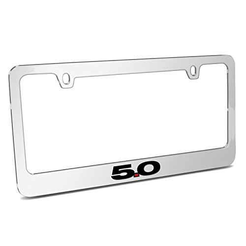 Ford Mustang 5.0 Mirror Chrome Metal License Plate Frame by iPick Image, Official Licensed Product, Made in the USA