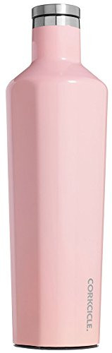 Corkcicle Canteen Classic Collection-Water Bottle & Thermos-Triple Insulated Shatterproof Stainless Steel, 25 oz, Gloss Rose Quartz