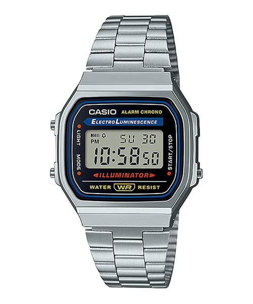 Casio A168 Digital Wristwatch, Standard, Men's, Women's, Kids, Overseas Model, Silver A168WA-1W, Bracelet Type
