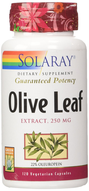 SOLARAY Olive Leaf Extract 22% Supplement, 250 mg | 120 Count