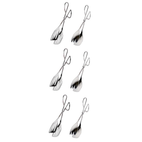 Cabilock 6 Pcs Scissors Bread Clip Catering Tongs Durable Food Clip Chef Tongs Scissor Cooking Tongs Side Dishes Buffets Bread Clips Cake Bread Clips Food Tong Steak Clamp Stainless Steel