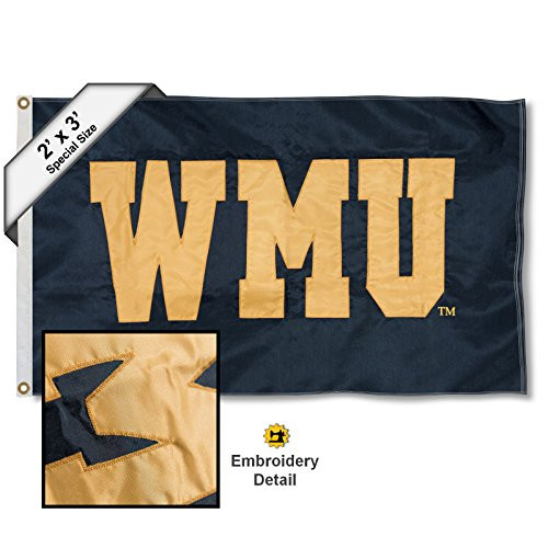 College Flags and Banners Co. Western Michigan Broncos 2x3 Foot Embroidered Nylon Flag