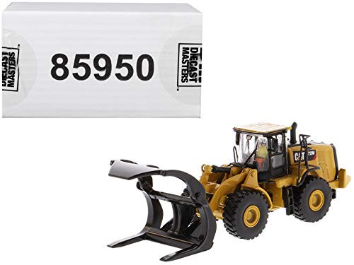 StarSun Depot New CAT Caterpillar 972M Wheel Loader with Log Fork and Operator High Line Series 1/87 (HO) Scale Diecast Model by Diecast Masters