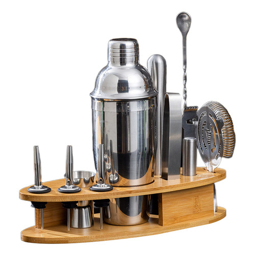 Cocktail Shaker Set - 11pcs Stainless Steel Bartender Kit Home Bar Tool Set with Shaker Strainer Tongs