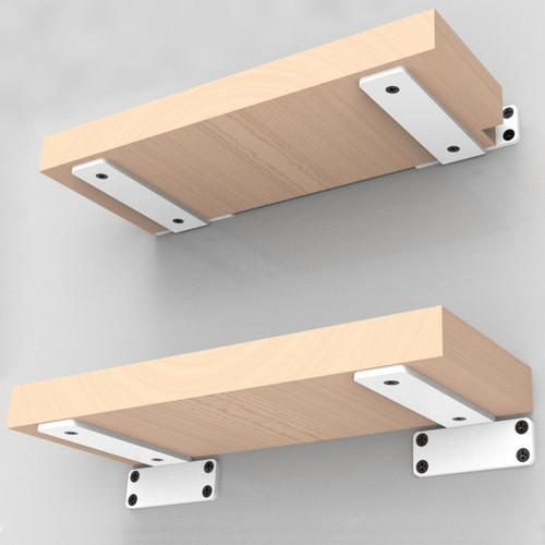 Eurydice Heavy Duty Shelf Bracket, (10 Inch -6 Pack White) Floating Shelf Bracket,L Bracket Heavy Duty,Hidden Shelf Bracket,1/5 Inch Thick Floating Shelf Hardware(10IN White)