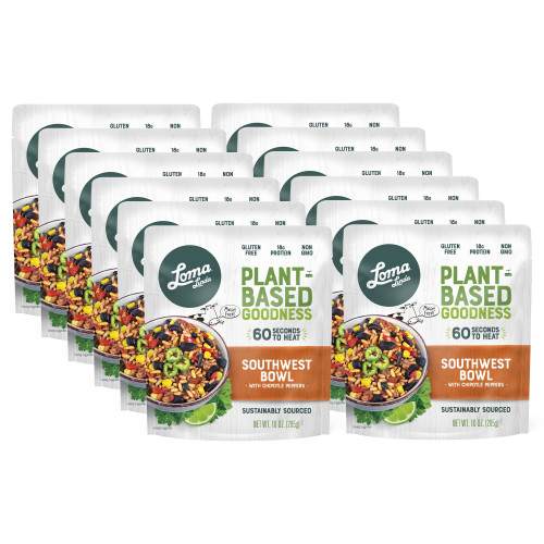 Loma Linda - Plant-Based Complete Meal Solution Packets (Southwest Chipotle Bowl (10 oz.), 12 Pack)