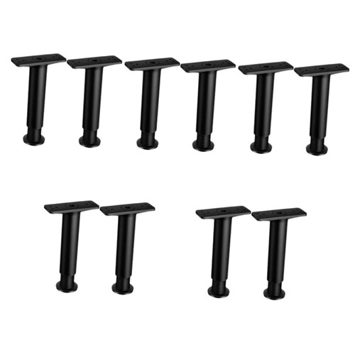 Homoyoyo 10 Pcs Bed Support Frame Laptop Stand for Couch Frame Stand Bed Legs Feet Dresser Table Legs Metal Stand Couch Foot Rest Bench Feet Furniture Floor Mat