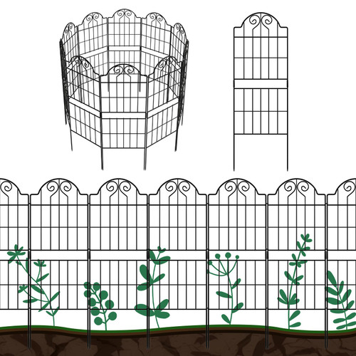 MJOMKN Decorative Garden Fence No Dig Fencing 10 Pack,10ft (L) x 35in (H),Rustproof Metal Wire Panel Border Animal Barrier for Dog Rabbit,Tall Fences for Yard Landscape Patio Edging & Outdoor Decor MJOMKN Decorative Garden Fence No Dig Fencing 10 Pack,10ft (L) x 35in (H),Rustproof Metal Wire Panel Border Animal Barrier for Dog Rabbit,Tall Fences for Yard Landscape Patio Edging & Outdoor Decor