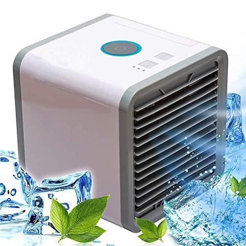 WOJOY Personal Air Cooler, Portable Air Conditioner, Mini USB Personal Space Cooler with Waterbox, Humidifier Purifier Desktop Cooling Fan for Home Room Office Household Outdoors
