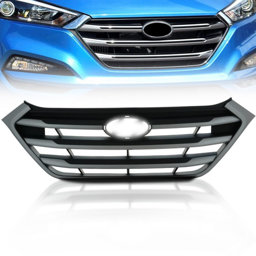 KARPAL Front Upper Grille Grill Grey Factory Style 86350D3000 Compatible with 2016 2017 2018 Hyundai Tucson
