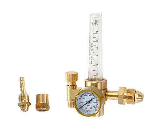CGA580 Argon CO2 Regulator with Flow Meter for Mig Tig Flow Meter Welding, 10-60CFH Regulator Welding Gauge Gas Welder Flowmeter