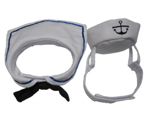 Dogs Kingdom Cat Dog Sailor Costume Hat Navy Tie Pet Sailor Costume Set