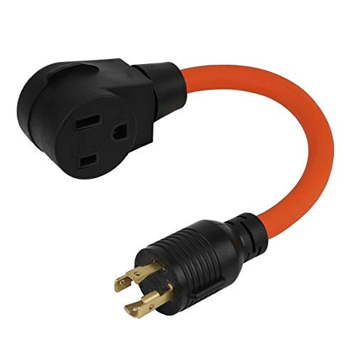 50CM(1.5FT) Nema L14-30P to 6-50R Heavy Duty # AWG10 STW 30 Amp Plug to 50 Amp (Welder) Socket Adapter Cable, Adapter Cord 30A Generator L14-30P to Welder 6-50R 50A, Welding Adapter 6-50, 250V