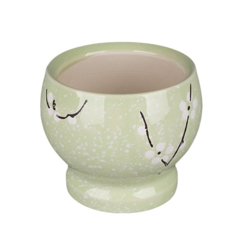 Mortar Ceramic Pattern Mortar & Pestle Set, with Elegant White Flower Spots and Wooden Pestle, Grinder Spice Herb Grinder Kitchen Tool, 3.7 in Mortar and Pestle Spices Grinding