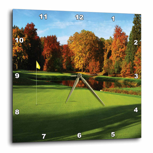 3dRose dpp_80821_1 Famous Golf Course in Austria Wall Clock, 10 by 10-Inch