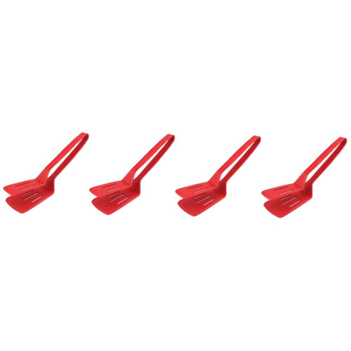 PRETYZOOM 4pcs Silicone Kitchen Clips Double Spatula Tongs Barbecue Clamp Tongs Grill Tools Fried Steak Clamp Fish Tongs Barbecue Tongs Kitchen Tongs Food Clip Multipurpose Stainless Steel