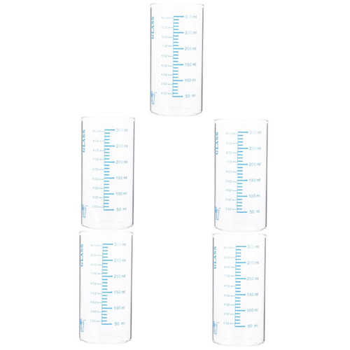 PRETYZOOM Measured Milk Mug 5pcs milk glass coffee mug coffee cup Kitchenware containers terrarium tank liquid scale milk cup chocolate drink cup breakfast with scale container