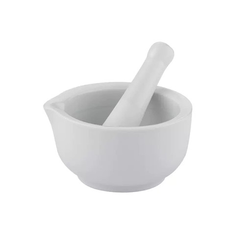 OUSIKA Mortar and Pestle Set White Porcelain Mortar and Pestle Set, Spice Crusher, Ceramic Mixing Grinding Bowl,Pill Crusher, Pepper Mill Mortar Pestle, Garlic Grinder, Pharmacy Herbs Bowl Mill Crushe