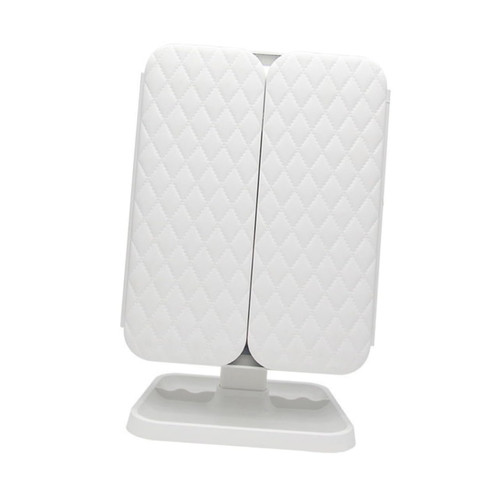COOPHYA 1pc Folding Vanity Mirror Makeup Magnifying Mirror Lighted Makeup Vanities Folding Makeup Trifold Multi-Function Mirror White Foldable Abs Dressing Table Mirror Girl
