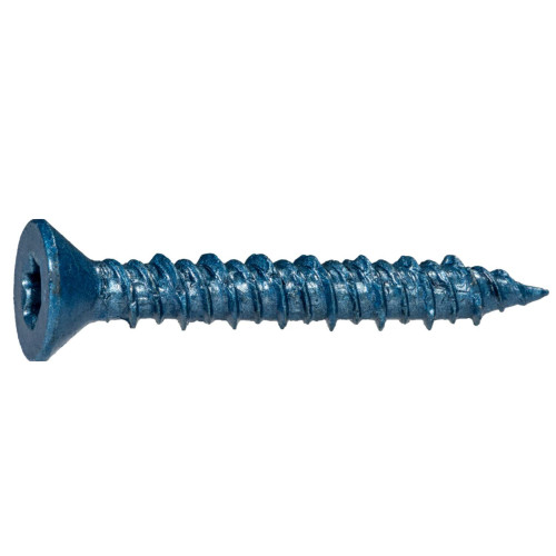 1/4" x 1-3/4" TorqueMaster Blue Ruspert Star Drive Flat Head Masonry Screws, 100 Pieces, Concrete Screws, Rust Resistance, Flush Finish Installation for Interior & Exterior