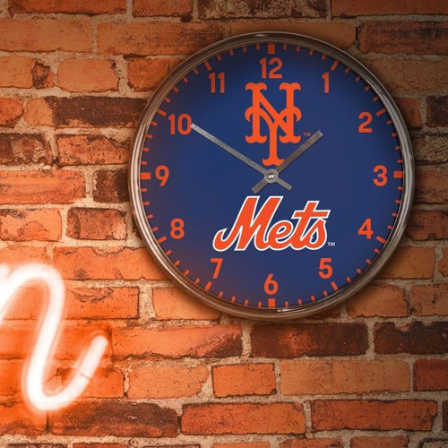 MLB New York Mets Chrome Clock, 12" x 12"