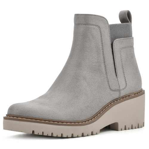 WHITE MOUNTAIN Women's Shoes Dear Chelsea Boot, Ltgrey/Fabric, 9 W