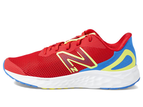 New Balance Boy's Fresh Foam Arishi V4 Lace-Up Running Shoe, Team Red/Marine Blue/Cosmic Pineapple, 6.5 Big Kid