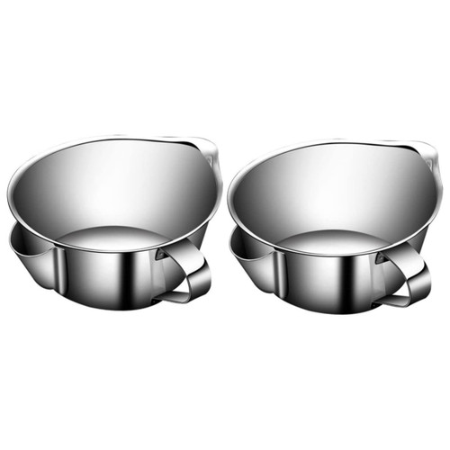 Luxshiny 2pcs Oil Separating Ladle Stainer Steel Strainer Soup Separator Soup Fat Oil Separator Gravy Skimmer Gravy Fat Separator Fat Oil Splitter Bowl Gravy Strainer Dispenser Grease